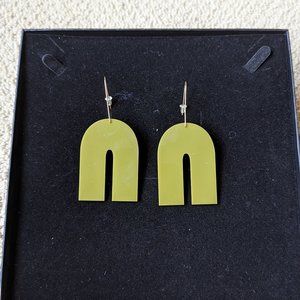 DELUSIONS OF GRANDEUR U-KNOCKER EARRINGS in Olive